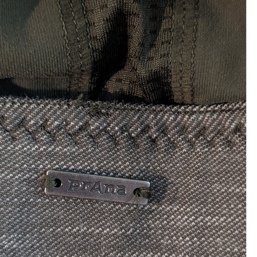 prAna Itzel High Neck Sports Bra Gray Green Strappy Padded Yoga Athletic Top med - Picture 3 of 7